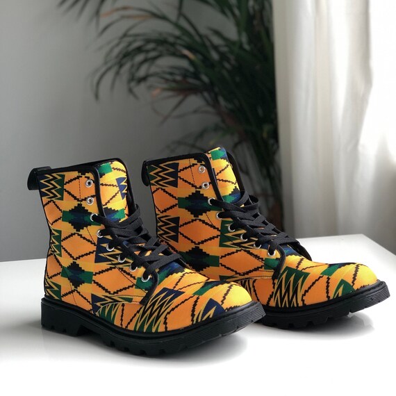 Kente Print Men women Boots Ankara Print Men women Boots African Print Men women Boots Etsy