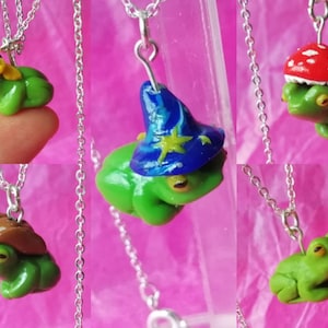 Frog Necklace - Polymerclay Charm Necklace