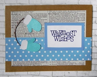 Winter Wishes card, Christmas card, Holiday card, Handmade card