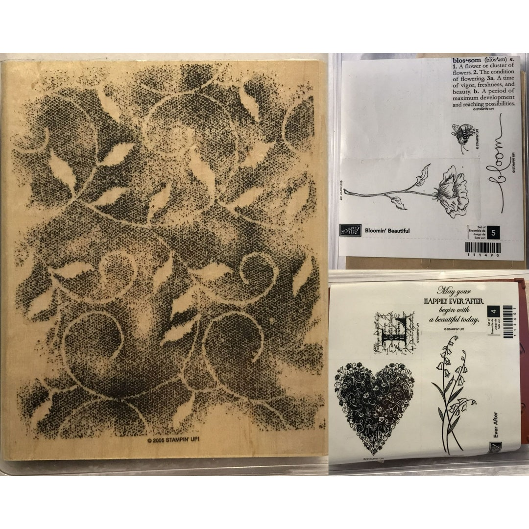 Stampin' up Variety Pack Lot of 9 Pieces 20032005 Wood Mount Rubber