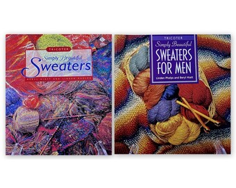 Knitting Books 2 Simply Beautiful Sweaters & Simply Beautiful Sweaters 4 Men NEW