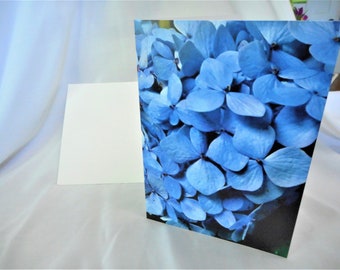 Birthday card ... blue floral, photo card, hydrangea, Happy Birthday, 3D paper flower ... #148