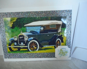 Antique Car Card ... Happy Birthday, OOAK handmade ... #131