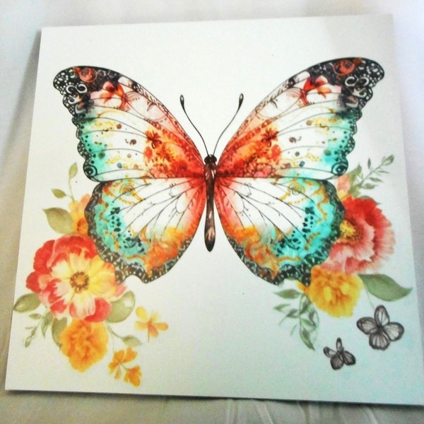 Splendid Elegant Butterfly ... photo tile, water color print ... #418