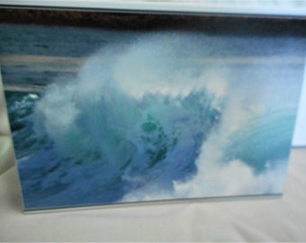 The Big Blue Splash ... photo greeting card, thinking of you, summer card, keep cool, ocean, big wave ... #99