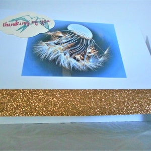 Golden Wishes ... Thinking of You, photo card, OOAK handmade ... #134