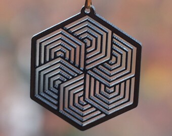 Wood Earrings Hexagon