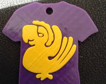 Purple Parrots Key Chain & Lanyard 3D Printed Legends of the Hidden Temple 90's Nickelodeon Fan Art