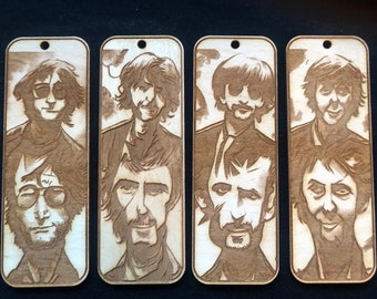 Beatles Bookmarks Psychedlic Personalized Wooden Custom Hand Crafted Gift
