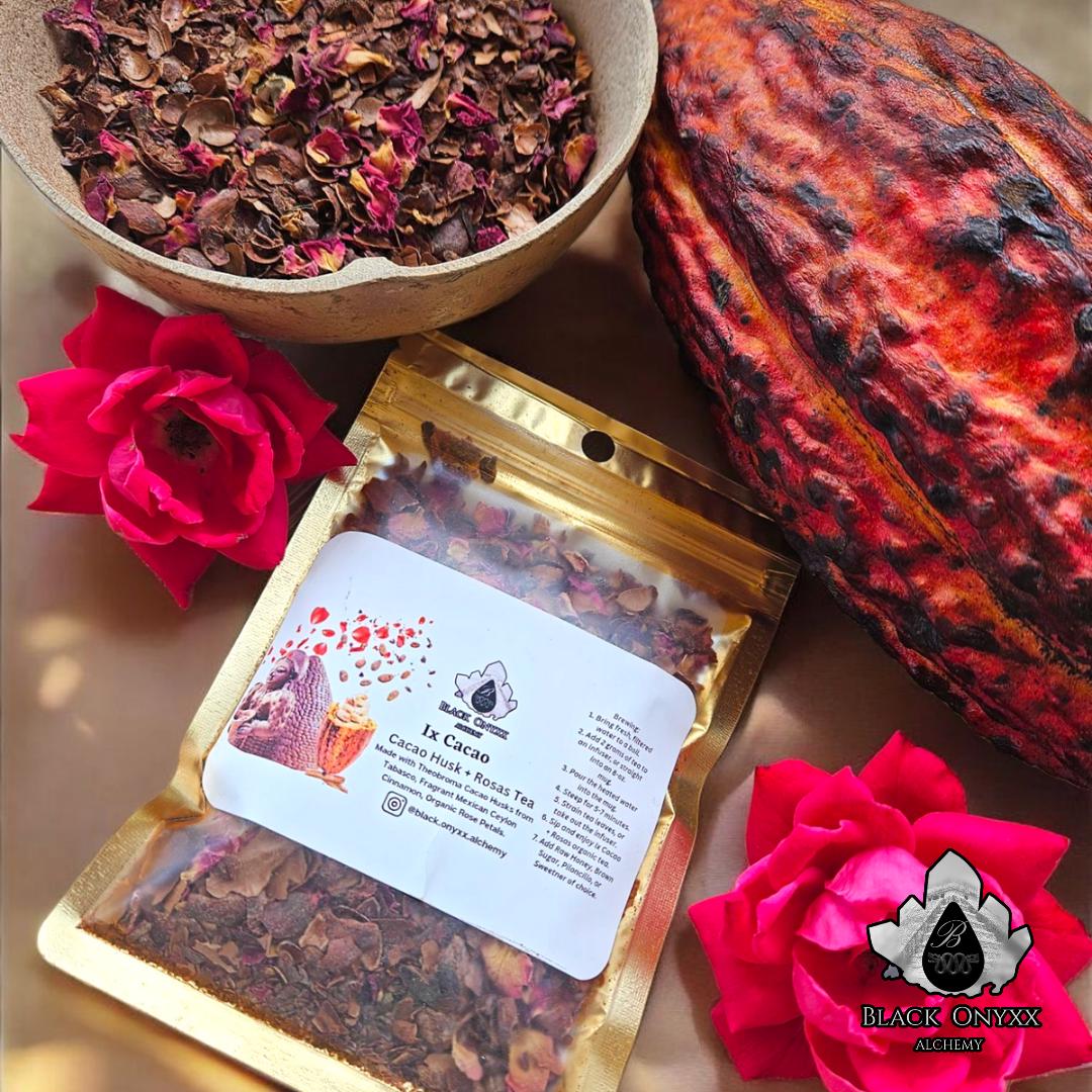 Ix Cacao Husk + Roses Loose Leaf Tea - Té de Cascarilla de Cacao + Rosas
