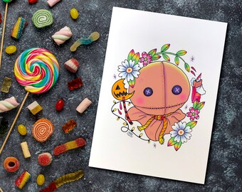 Trick R Treat Art Print Halloween Gift Horror Art Print