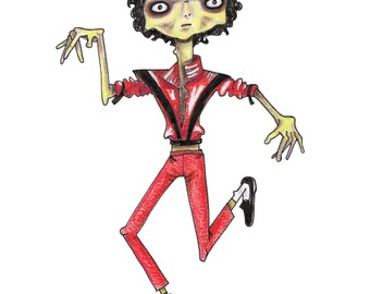 Thriller Art Print Michael Jackson Art Halloween Gift