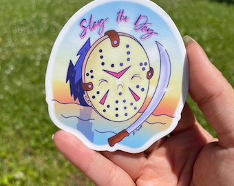 Friday The 13th, Happy Horror, Cute Slasher Art, Inspirational Sticker, Horror Movie Art, Jason Voorhees, Sticker