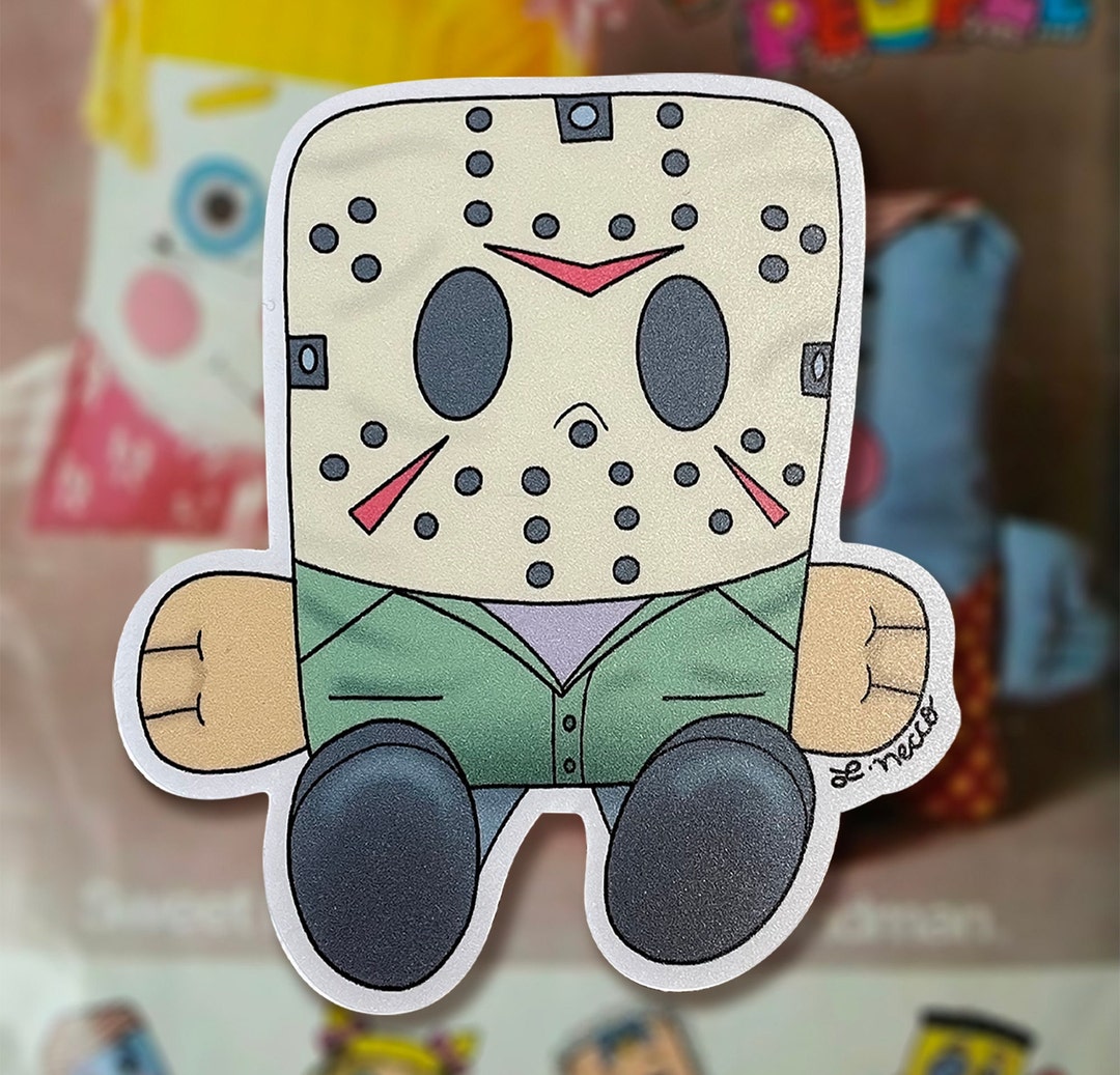 Friday the 13th, Jason Voorhees Sticker, Horror Mashup, 80's Stickers ...