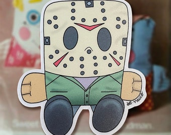 Friday The 13th, Jason Voorhees Sticker, Horror Mashup, 80's Stickers, Horror Sticker, Vinyl Sticker, Pillow People, 80's Nostalgia