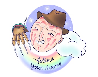 Dream Man Print, Freddy Art, Follow Your Dreams, Inspirational Quotes