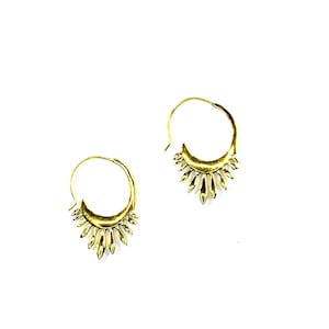 GOLD Ton Messing Mini Hoop Hoops Ohrringe Indischer Naher Osten Schmuck