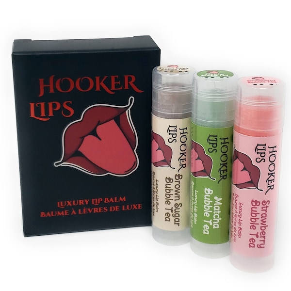 Brown Sugar Bubble Tea, Matcha Bubble Tea & Strawberry Bubble Tea ~ Hooker Lips 3 Pack