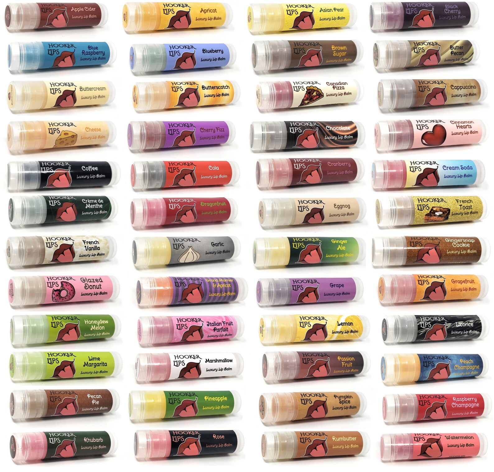 Hooker Lips Luxury Lip Balm flavours AL Etsy
