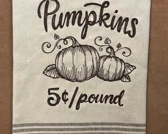 Embroidered fall towel
