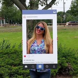 Instagram Style Photo Prop, Social Media Frame, Selfie Board, Photobooth, Wedding Photo Prop, Digital Download, Personalized, Printable