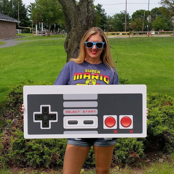 Moldura para fotos em formato de controle de NES, pôster para festa gamer (download digital)