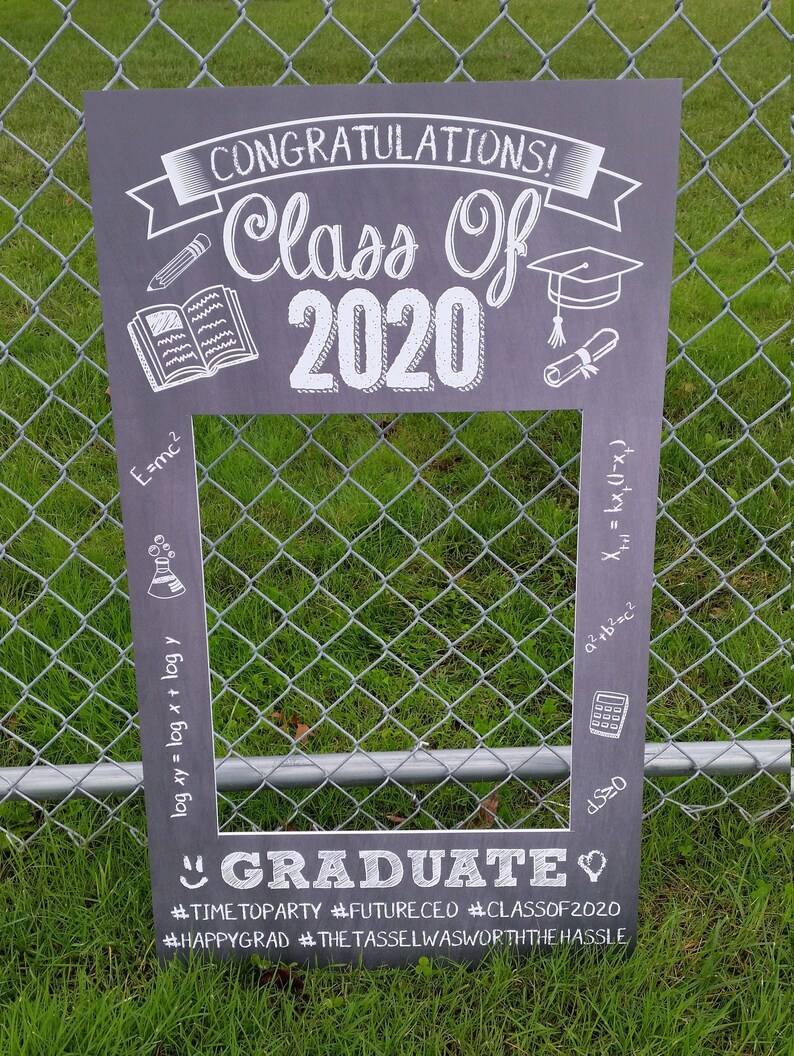 Graduation Selfie Frame Chalkboard Photo Prop Poster Sign Etsy