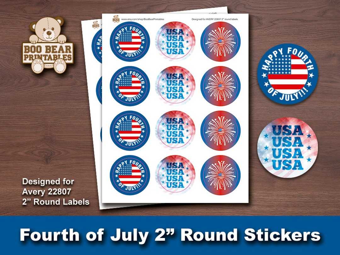 July 4th Labels, Fourth of July, Stickers, Independence Day, Printable, 2 Inch Round, Avery 22807, Party Favors, Digital Download, Gift Tags - Etsy july-4th-labels-fourth-of-july-stickers-independence-day-printable-2-inch-round-avery-22807-party-favors-digital-download-gift-tags-etsy