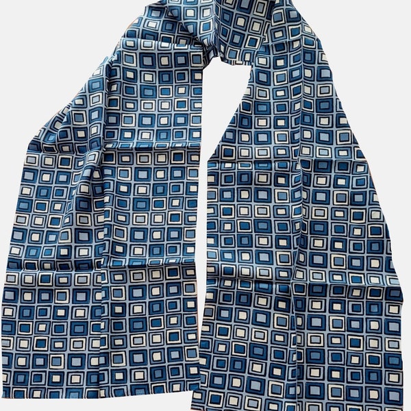 Men's silk scarf silk scarf men's scarf men's scarf 100% Habotai silk scarf e.g. Tie blue dots