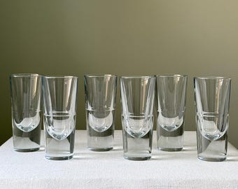 Carlo Moretti Italian Glasses Bullet Design Clear Highball Barware