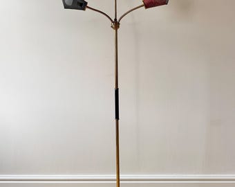 French Three-Arm Perforated Floor Lamp, c.1950s