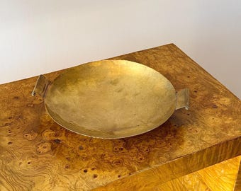 Vintage Swedish Hammered Brass Dish, Steneby Hemslöjd