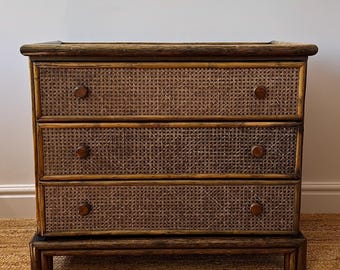 Cane & Bamboo Chest of Drawers, Attributed to Roche Bobois