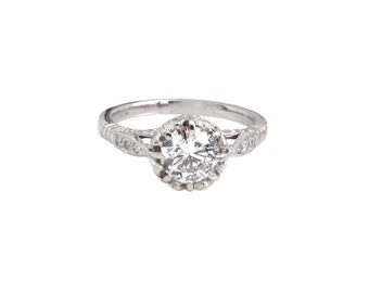 Platinum Deco-Style Engagement Ring