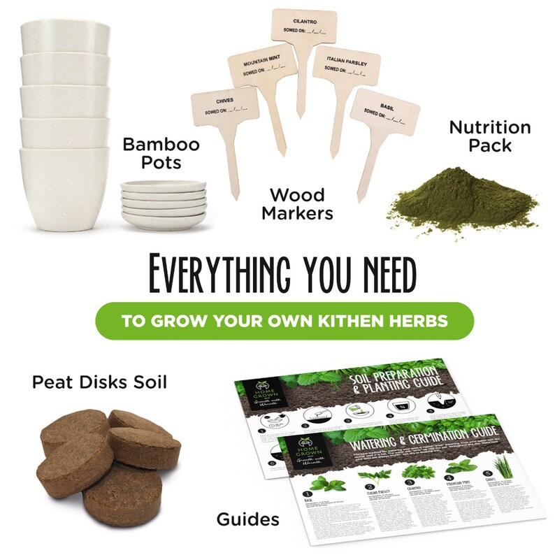 Indoor Herb Garden Starter Kit5 Herb Seeds Gardening Kit with Etsy