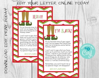Elf welcome letter Etsy graphic about Elf on the Shelf Welcome Back Letter Printable identify Elf welcome letter Etsy