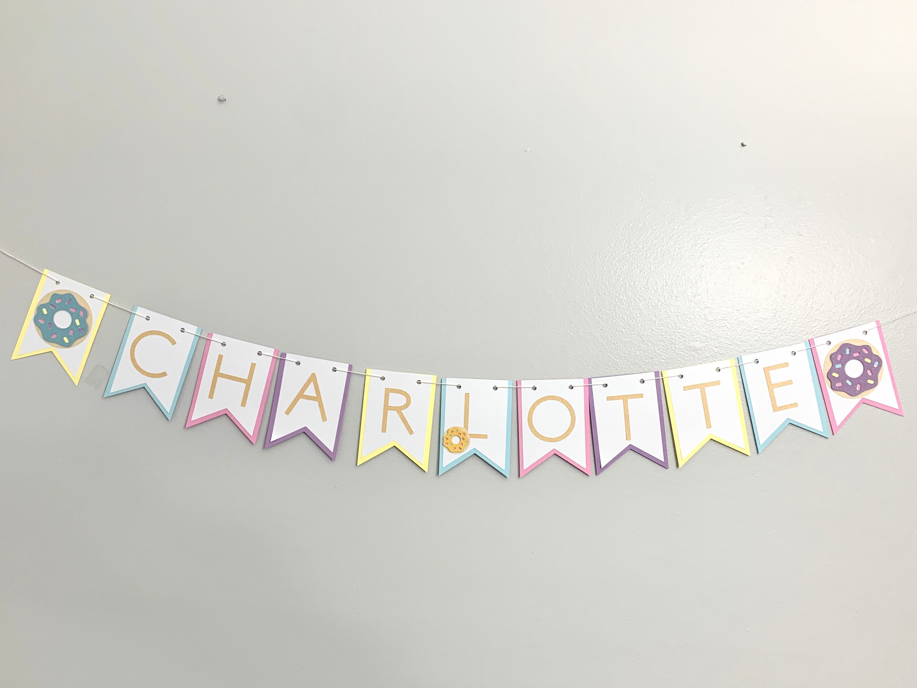 Donut Banner / Donut Happy Birthday Banner /Donut Birthday / | Etsy