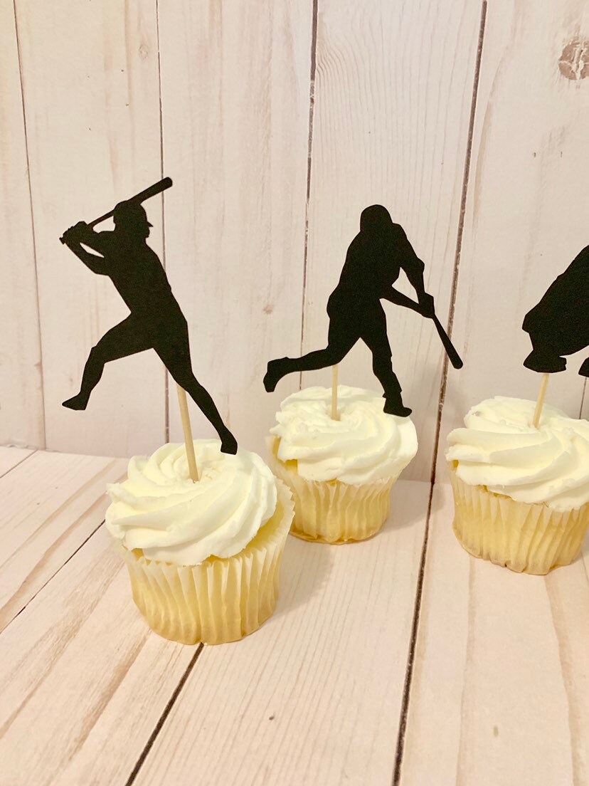 Baseball Cupcake Toppers Customizable Colors. Pick Your Etsy
