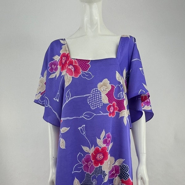 60s Liberty House Honolulu Muumuu|Floral House Dress|Mrs Roper Lounge Wear|Housewife Dress|Hawaiian Maxi Dress|Hostess Dress|Floral Kaftan|M