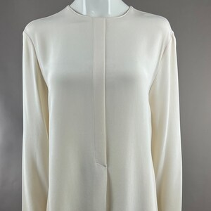 90&#39;s Emanuel Ungaro for Henri Bendel Ivory Silk Blouse|Librarian Blouse|Secretary&#39;s Blouse|Professional Work Blouse|Minimalist Blouse|10