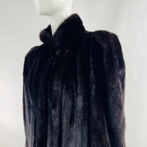 Carol & Irvin Ware Fur Collection at I.Magnin Dark Brown Full Length Mink Coat|Animal Fur Winter Over Coat|High-End Luxury Jacket|L