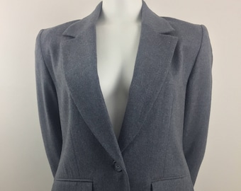 Vintage Pendleton Virgin Wool Blazer | Liten grå jacka, storlek 4