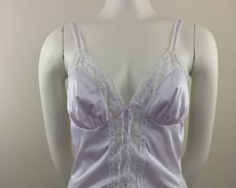 1980's Vassarette Lavender Teddie w Lace Accents |Purple Teddie|Lace Teddie|Purple Bodysuit|Lace Bodysuit|Purple Lingerie|Size 36 M