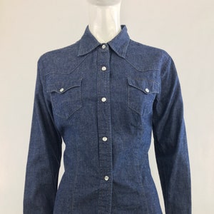 2000&#39;s Guess Dark Denim  Shirt|Dark Blue Jean Shirt|Southwestern Cowgirl Shirt|Country Western Jean Shirt|Retro Rancher Shirt|Rodeo Shirt|L
