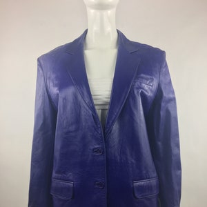 1980&#39;s Begedor Italia for Marshall Field&#39;s Purple Leather Jacket|80&#39;s Leather Blazer|Italian Leather Blazer|Size 6