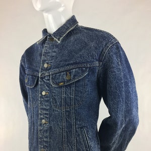 1980&#39;s Lee Acid Wash Jean Jacket|Vintage Denim Jacket|80&#39;s Trucker Jacket|Rodeo Jacket|Rancher Jacket|Size Large