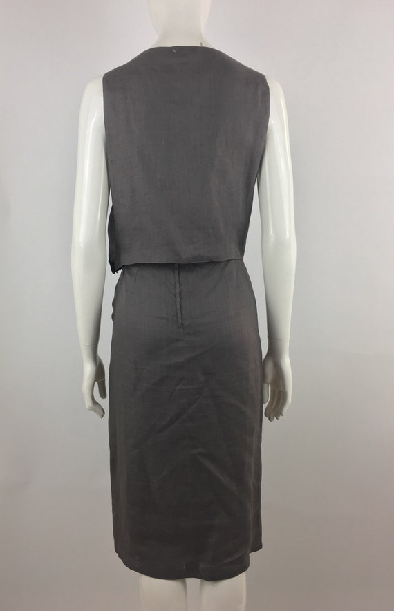1990's Giorgio Armani Top and Skirt Set|Gray Open… - image 7