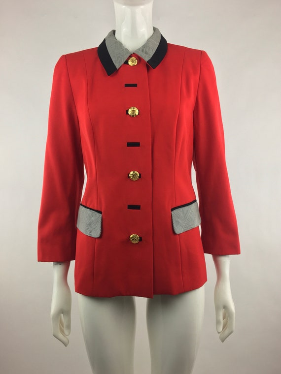 1980's Escada by Margaretha Ley Red Blazer w Class