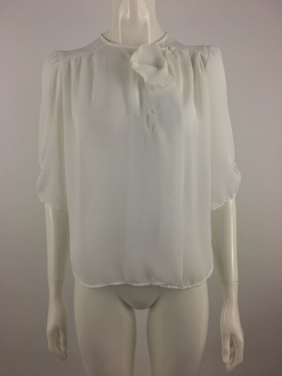 1980's First Glance White Blouse|Minimalist Blouse