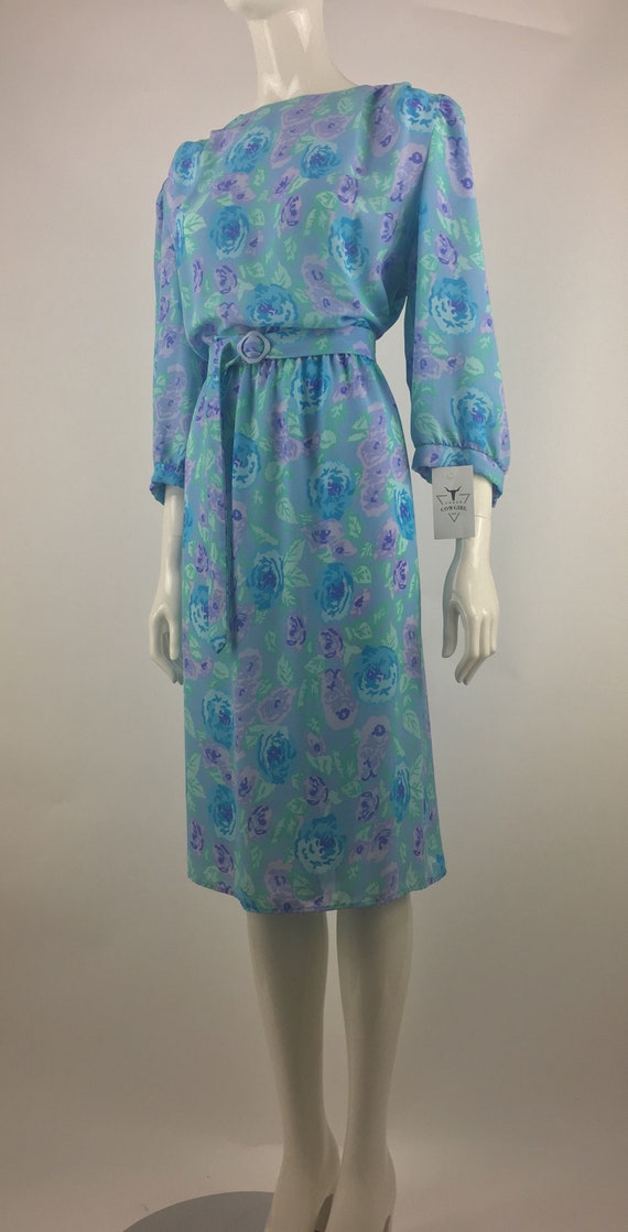 1980's Diane von Furstenberg Powder Blue Midi Dre… - image 8